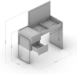 Penteadeira Com Espelho 115cm 2 Gavetas Columbia Branco - Politorno