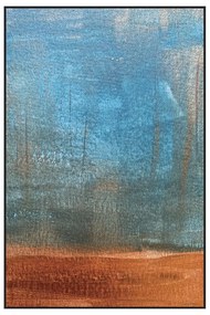 Quadro Decorativo Abstrato Canvas Azul e Laranja- CZ 44130