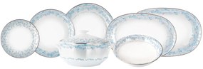 Aparelho De Jantar Porcelana Schmidt 41 Peças - Dec. Sensile Blu 2424