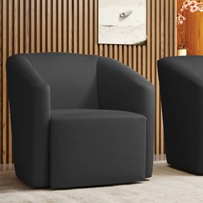 Poltrona Decorativa Orgânica Stella Max Sintético  D03 - D'Rossi - Preto