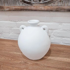 Vaso Branco em Cerâmica 25cm | Bali