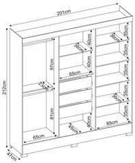 Guarda Roupa Casal 6 Portas com Espelho Elite 3 Gavetas Pratico D02 Br