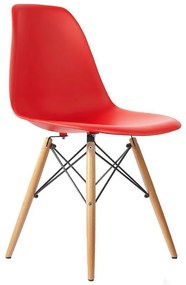 Cadeira Sala de Jantar Base Madeira Eiffel Eames Vermelho F02 - D'Rossi