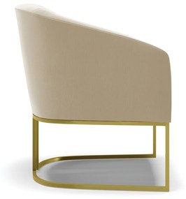 Kit 02 Poltronas Stella Suede Marrom Rato Base Metálica Industrial Dourado - D'Rossi