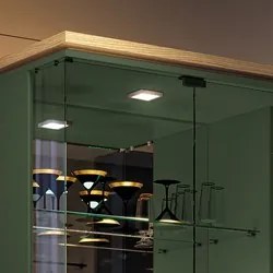 Cristaleira de Vidro com Espelho Aruan e Buffet Ellora H01 Freijó/Verd