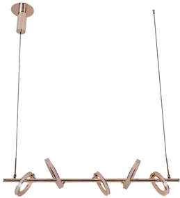Pendente Led Metal Aluminio Dourado 26w 3000k Balance