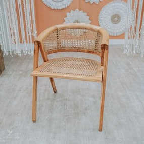 Cadeira de Madeira Teca e Fibra