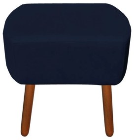 Puff Decorativo Curvo Agatha Suede Azul Marinho - D'Rossi