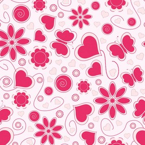 Papel de parede adesivo floral coração