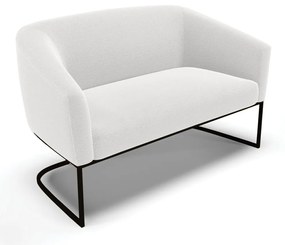 Sofá 2 Lugares Namoradeira Industrial Preto Stella Bouclê D03 - D'Rossi - Off White