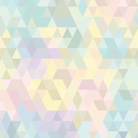 Papel de parede adesivo geométrico multicolor