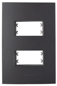 Placa 4x2 Suporte 2 Modulos Grafite Inova Pro Class