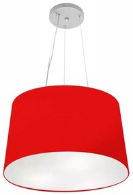 Lustre Pendente Cone Md-4153 Cúpula em Tecido 30/45x40cm Vermelho - Bivolt