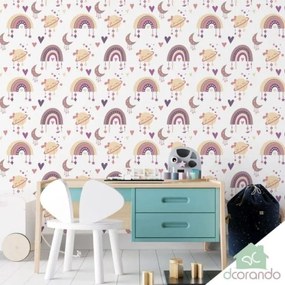 Papel Infantil Boho Meninas Transforme o quarto da sua filha