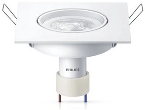 Plafon Led Embutir Quadrado 5W Branco Philips - LED BRANCO FRIO (6500K)