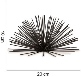 Enfeite Decorativo "Ouriço" em Metal Preto 10x20 cm - D'Rossi
