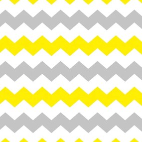 Papel de Parede Chevron Amarelo Cinza e Branco 0.52m x 3.00m