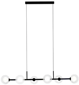 Pendente Aluminio Vidro Preto 16cm Orbit