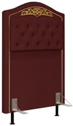 Cabeceira Cama Box Solteiro 90cm com Tachas Imperial Veludo J02 Bordô