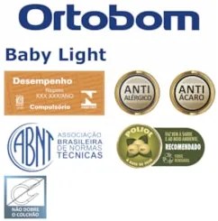 Colchão Para Berço Baby Light Bordado Espuma D18 60x130x12cm - Ortobom