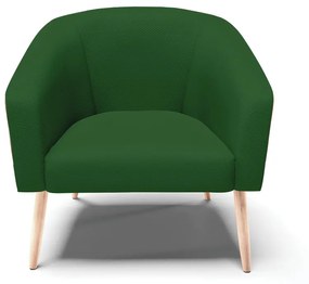 Kit 02 Poltronas Stella Corano Nozes com Veludo Verde Luxo A136 Pés Palito Natural - D'Rossi