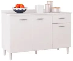 Balcão Cozinha Pia 120cm com Tampo Classic P11 Branco - Mpozenato