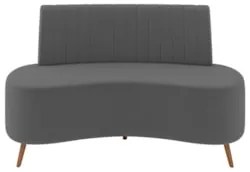 Sofá 2 Lugares para Sala Living 135cm Pés Palito Tamar Z08 Veludo Cinz