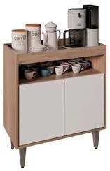 Balcão Aparador Buffet Cantinho do Café 71cm Lice M24 Freijó/Branco -