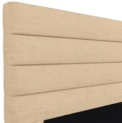 Cabeceira Cama Box Solteiro 90cm Rubi W01 Linho Bege Escuro - Mpozenat