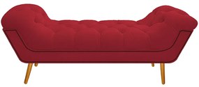 Calçadeira Estofada Veneza 160 cm Queen Size Suede Vermelho - ADJ Decor