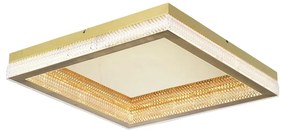 Plafon Mirage Quadrado 40X40X07Cm Led 42W 3000K Bivolt Dourado Escovad...