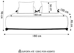 Sofá 4 Lugares Ilha 2 Módulos 180cm Viero S06 Bouclê Branco - Mpozenat