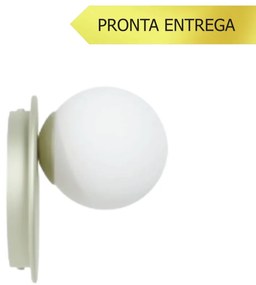 Arandela Flat Ball Ø15X12,5Cm Aluminio E Globo Ø10Cm 01Xg9 - Qimporta... (PRATA)