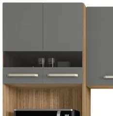 Armário de Cozinha Compacta 251cm Louis Z06 Freijó/Gris - Mpozenato