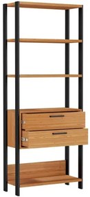 Estante Elegante 1 Torre com Gaveteiro 74 cm (LARG) cor Freijo Fosco com Preto Fosco - 52810 Sun House