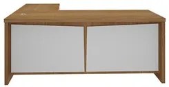 Mesa para Escritório em L Chefia 190cm Corp A06 Freijó/Branco - Mpozen