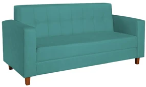 Sofá 2 Lugares Denver Suede Azul Turquesa - ADJ Decor