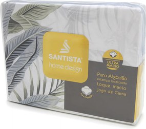 Jogo De Cama Solteiro Santista Home Design Palm Puro AlgodÁo Prata