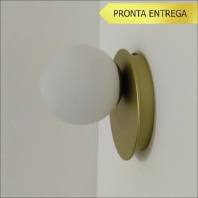 Arandela Flat Ball Ø15X12,5Cm Aluminio E Globo Ø10Cm 01Xg9 - Qimporta... (PRETO)