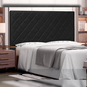 Cabeceira Decorativa King Size 1,95M Baelon Pu Preto G63 - Gran Belo