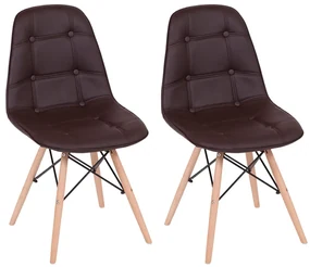 Conjunto 2 Cadeiras Eames Eiffel Botonê - Marrom