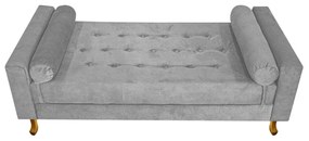 Recamier Baú Félix Solteiro 90cm Suede Cinza - ADJ Decor