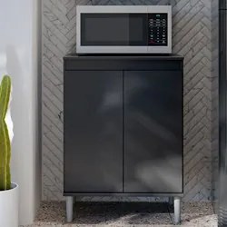 Balcão de Cozinha com Tampo 2 Portas 61cm Italy Preto - EJ Móveis