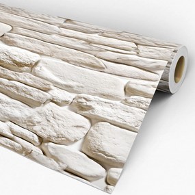Papel de parede adesivo pedra branca