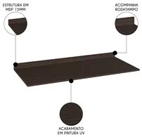 Tampo para Balcão de Cozinha 120cm Classic P11 Chocolate - Mpozenato