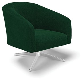 Poltrona Decorativa Base Giratória Cromada Stella Bouclê D03 - D'Rossi - Verde