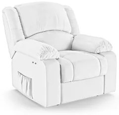 Poltrona do Papai Reclinável Pietra Power Touch FH9 PU Branco - Mpozen