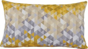 Capa almofada LYON Veludo estampado Triangulos Amarelo 30x50cm