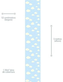 Papel de Parede infantil nuvens fundo azul
