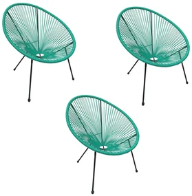 Cadeira Área Externa kit 3 Acapulco Verde R02 - D'Rossi